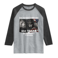 One Nation Under God 250th Anniversary Raglan Shirt American Patriotic Faith