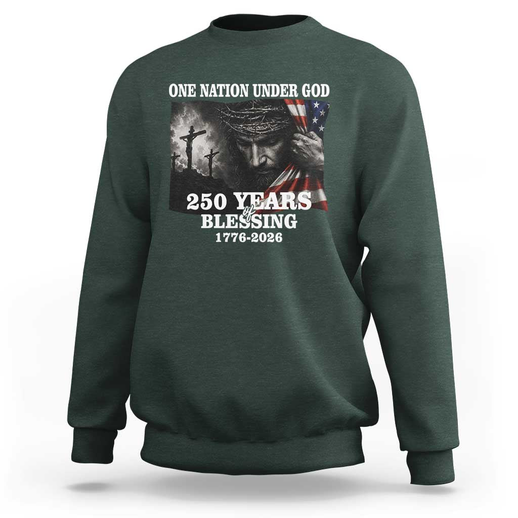 One Nation Under God 250th Anniversary Sweatshirt American Patriotic Faith