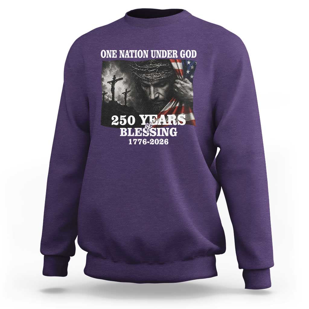 One Nation Under God 250th Anniversary Sweatshirt American Patriotic Faith