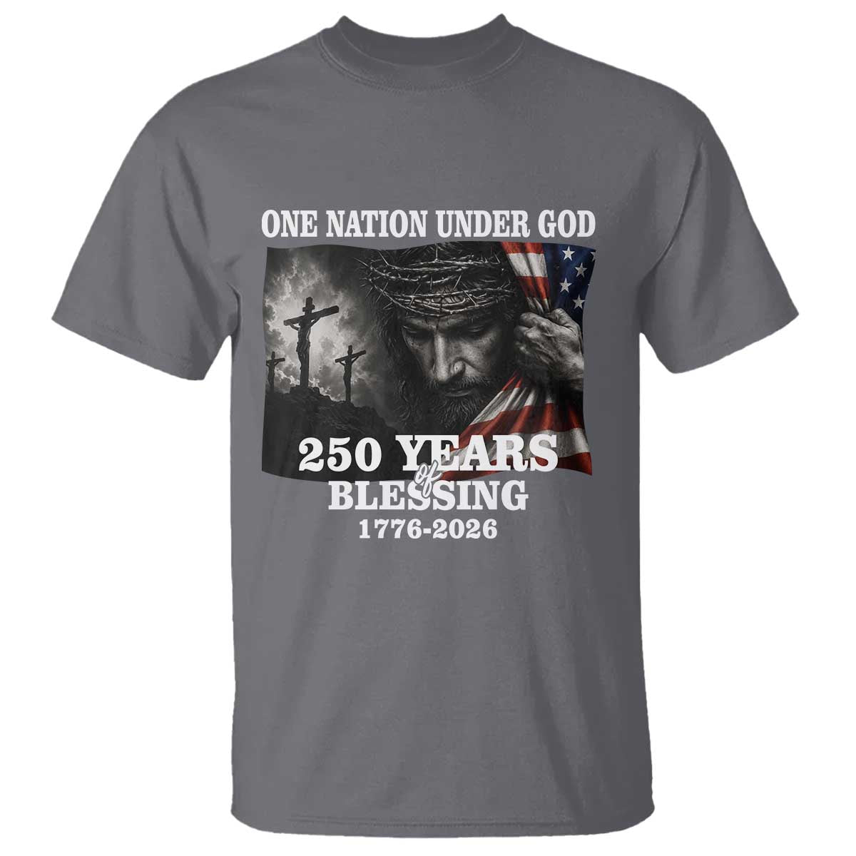 One Nation Under God 250th Anniversary T Shirt American Patriotic Faith