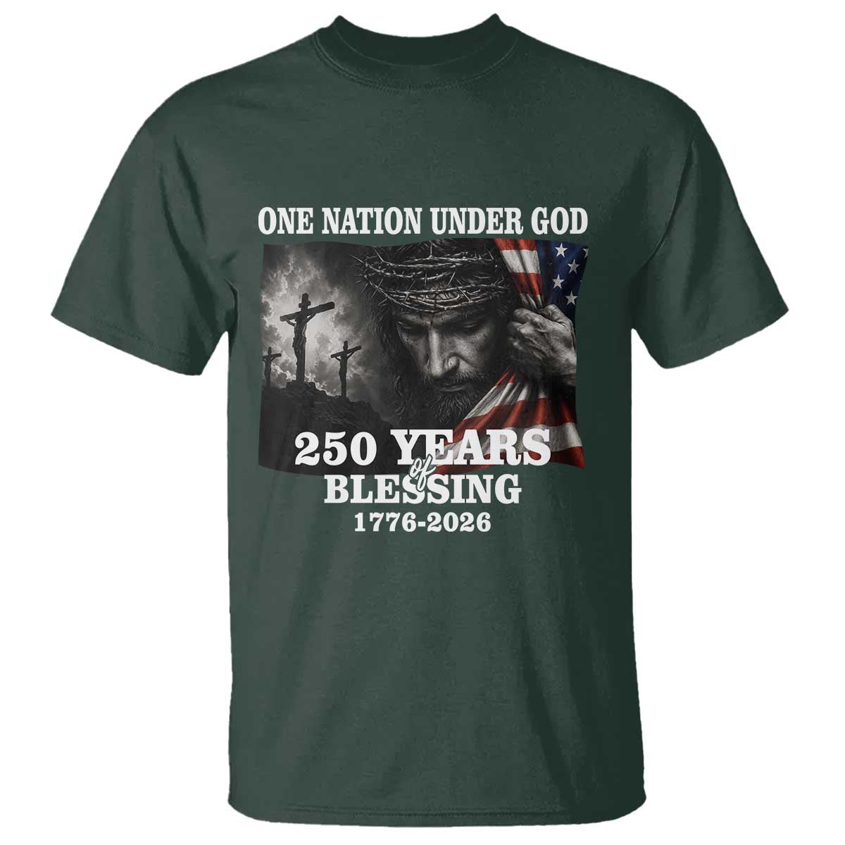 One Nation Under God 250th Anniversary T Shirt American Patriotic Faith