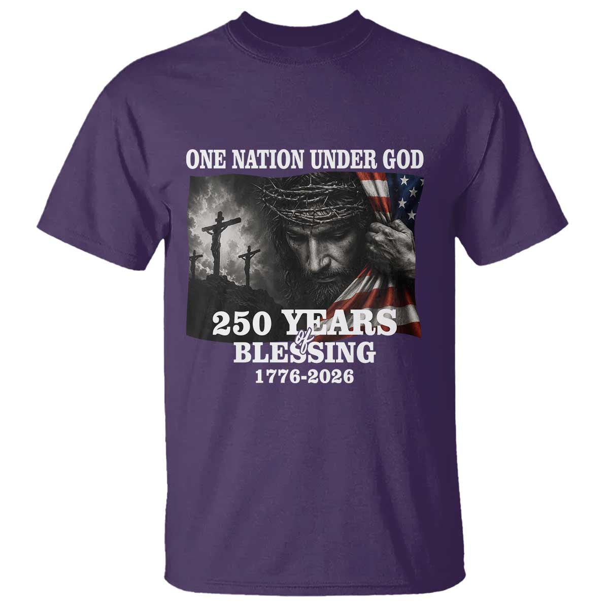 One Nation Under God 250th Anniversary T Shirt American Patriotic Faith