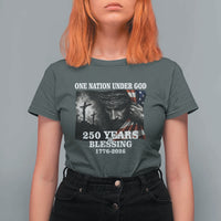One Nation Under God 250th Anniversary T Shirt For Women American Patriotic Faith