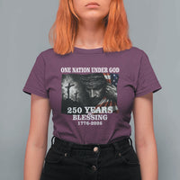 One Nation Under God 250th Anniversary T Shirt For Women American Patriotic Faith