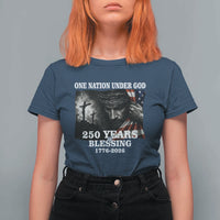 One Nation Under God 250th Anniversary T Shirt For Women American Patriotic Faith
