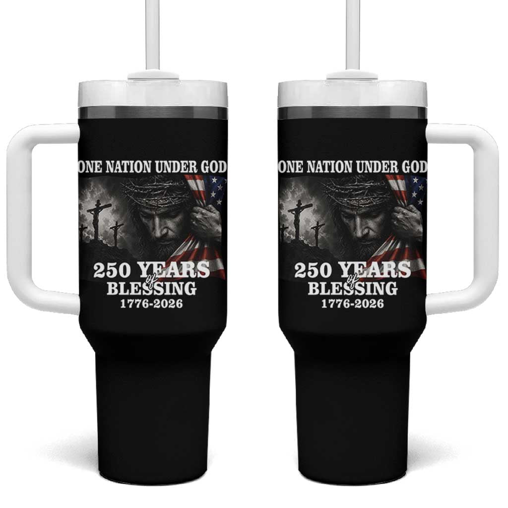 One Nation Under God 250th Anniversary Tumbler With Handle American Patriotic Faith