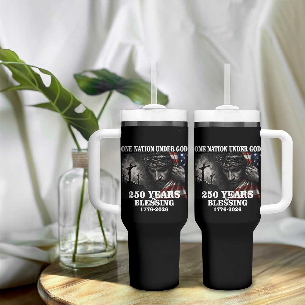 One Nation Under God 250th Anniversary Tumbler With Handle American Patriotic Faith