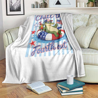 Funny Patriotic Alligator Throw Blanket Chill The Fourth Out