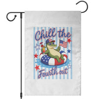Funny Patriotic Alligator Garden Flag Chill The Fourth Out