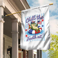 Funny Patriotic Alligator Garden Flag Chill The Fourth Out