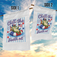 Funny Patriotic Alligator Garden Flag Chill The Fourth Out