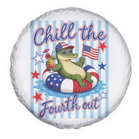 Funny Patriotic Alligator Spare Tire Cover Chill The Fourth Out