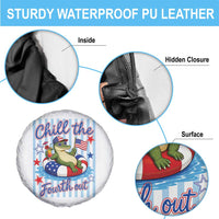 Funny Patriotic Alligator Spare Tire Cover Chill The Fourth Out