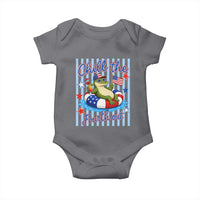Funny Patriotic Alligator Baby Onesie Chill The Fourth Out