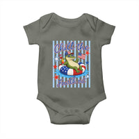 Funny Patriotic Alligator Baby Onesie Chill The Fourth Out