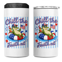Funny Patriotic Alligator 4 in 1 Can Cooler Tumbler Chill The Fourth Out