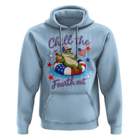 Funny Patriotic Alligator Hoodie Chill The Fourth Out