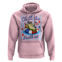 Funny Patriotic Alligator Hoodie Chill The Fourth Out