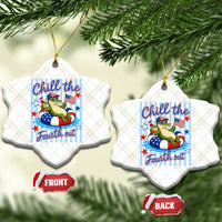 Funny Patriotic Alligator Ceramic Ornament Chill The Fourth Out