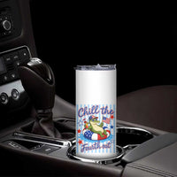 Funny Patriotic Alligator Skinny Tumbler Chill The Fourth Out