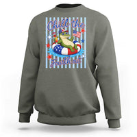 Funny Patriotic Alligator Sweatshirt Chill The Fourth Out