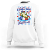 Funny Patriotic Alligator Sweatshirt Chill The Fourth Out