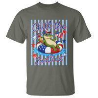 Funny Patriotic Alligator T Shirt Chill The Fourth Out