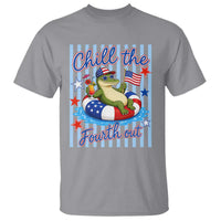 Funny Patriotic Alligator T Shirt Chill The Fourth Out