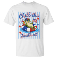 Funny Patriotic Alligator T Shirt Chill The Fourth Out
