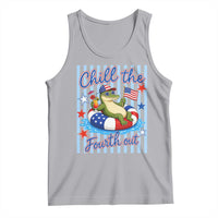 Funny Patriotic Alligator Tank Top Chill The Fourth Out