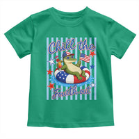 Funny Patriotic Alligator Toddler T Shirt Chill The Fourth Out