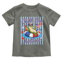Funny Patriotic Alligator Toddler T Shirt Chill The Fourth Out