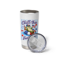 Funny Patriotic Alligator Tumbler Cup Chill The Fourth Out