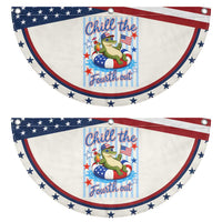 Funny Alligator Patriotic Fan Flag Chill The Fourth Out