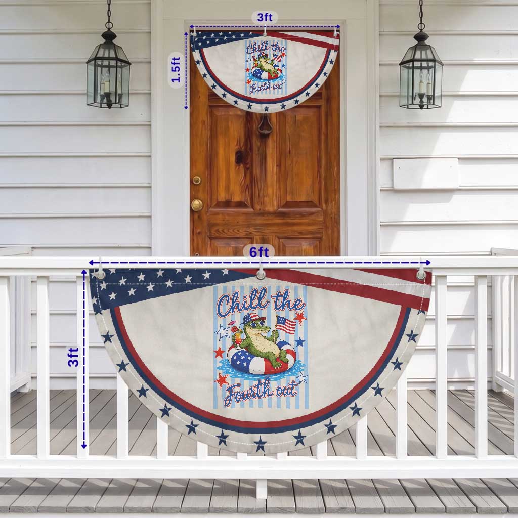 Funny Alligator Patriotic Fan Flag Chill The Fourth Out