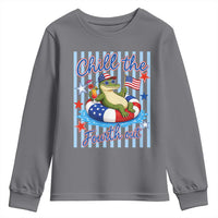 Funny Patriotic Alligator Youth Sweatshirt Chill The Fourth Out