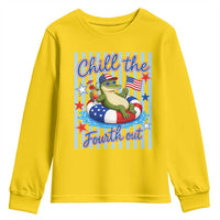 Funny Patriotic Alligator Youth Sweatshirt Chill The Fourth Out