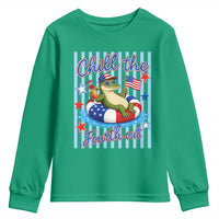 Funny Patriotic Alligator Youth Sweatshirt Chill The Fourth Out