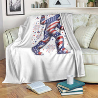 Funny Patriotic Bigfoot Throw Blanket 4th Of July Freedom