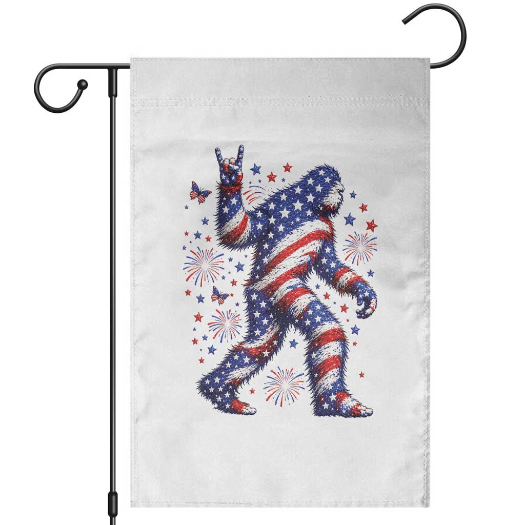 Funny Patriotic Bigfoot Garden Flag 4th Of July Freedom