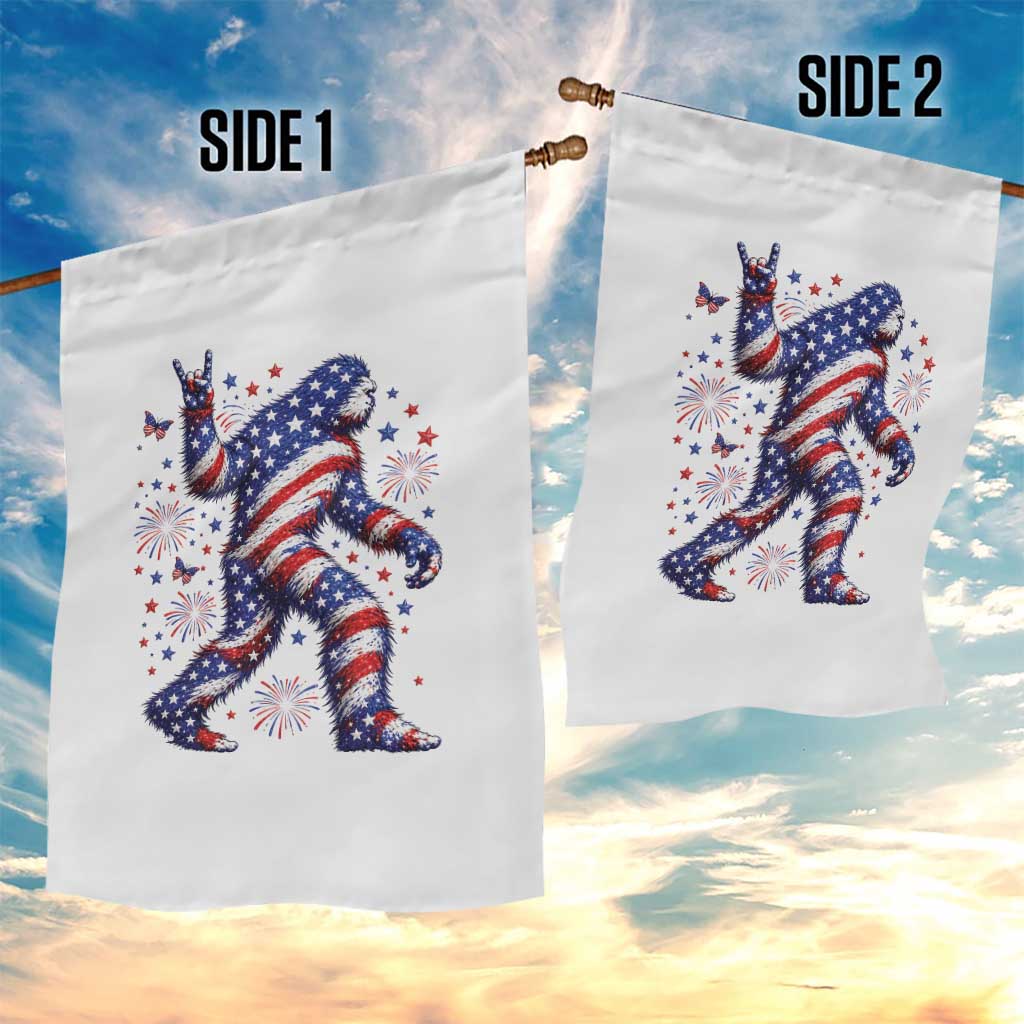Funny Patriotic Bigfoot Garden Flag 4th Of July Freedom