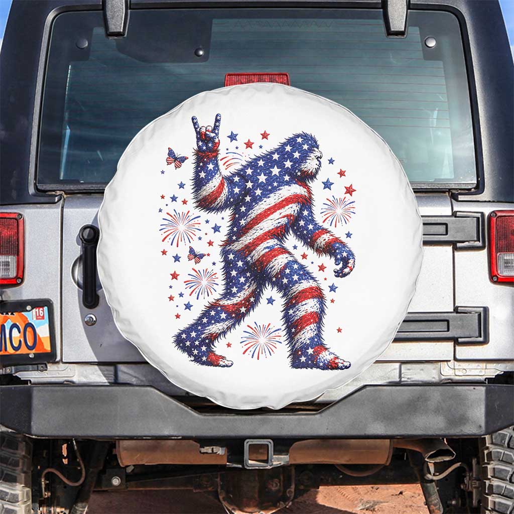 Funny Patriotic Bigfoot Spare Tire Cover 4th Of July Freedom