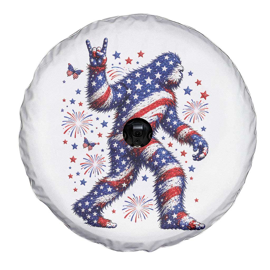 Funny Patriotic Bigfoot Spare Tire Cover 4th Of July Freedom