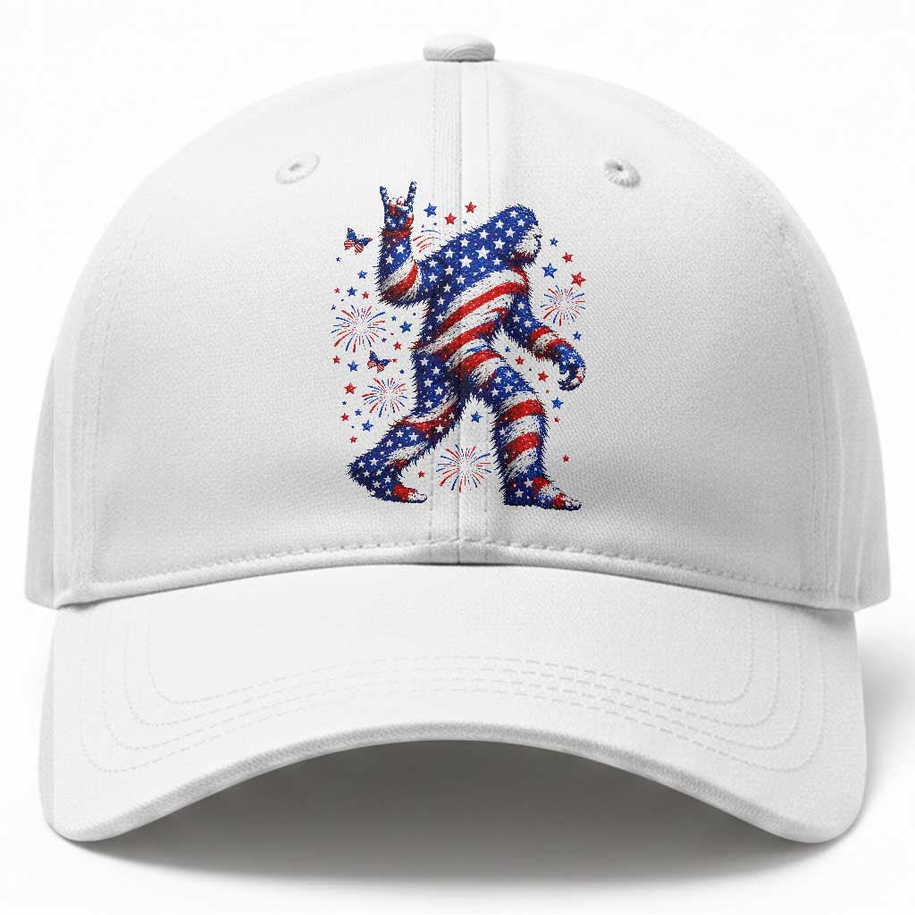 Funny Patriotic Bigfoot Baseball Cap 4th Of July Freedom