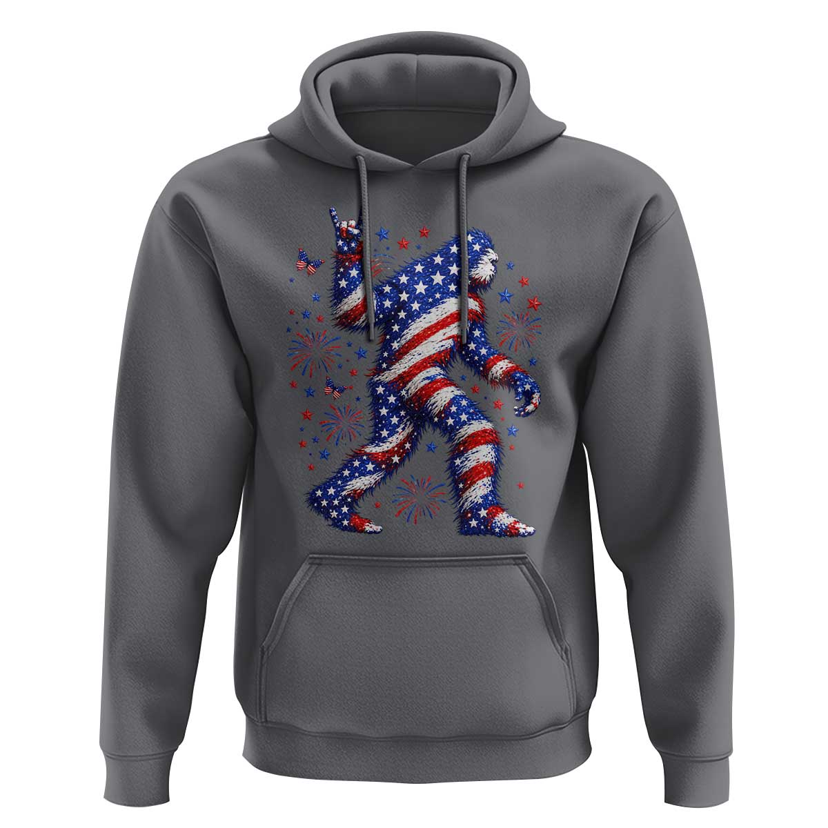Funny Patriotic Bigfoot Hoodie 4th Of July Freedom