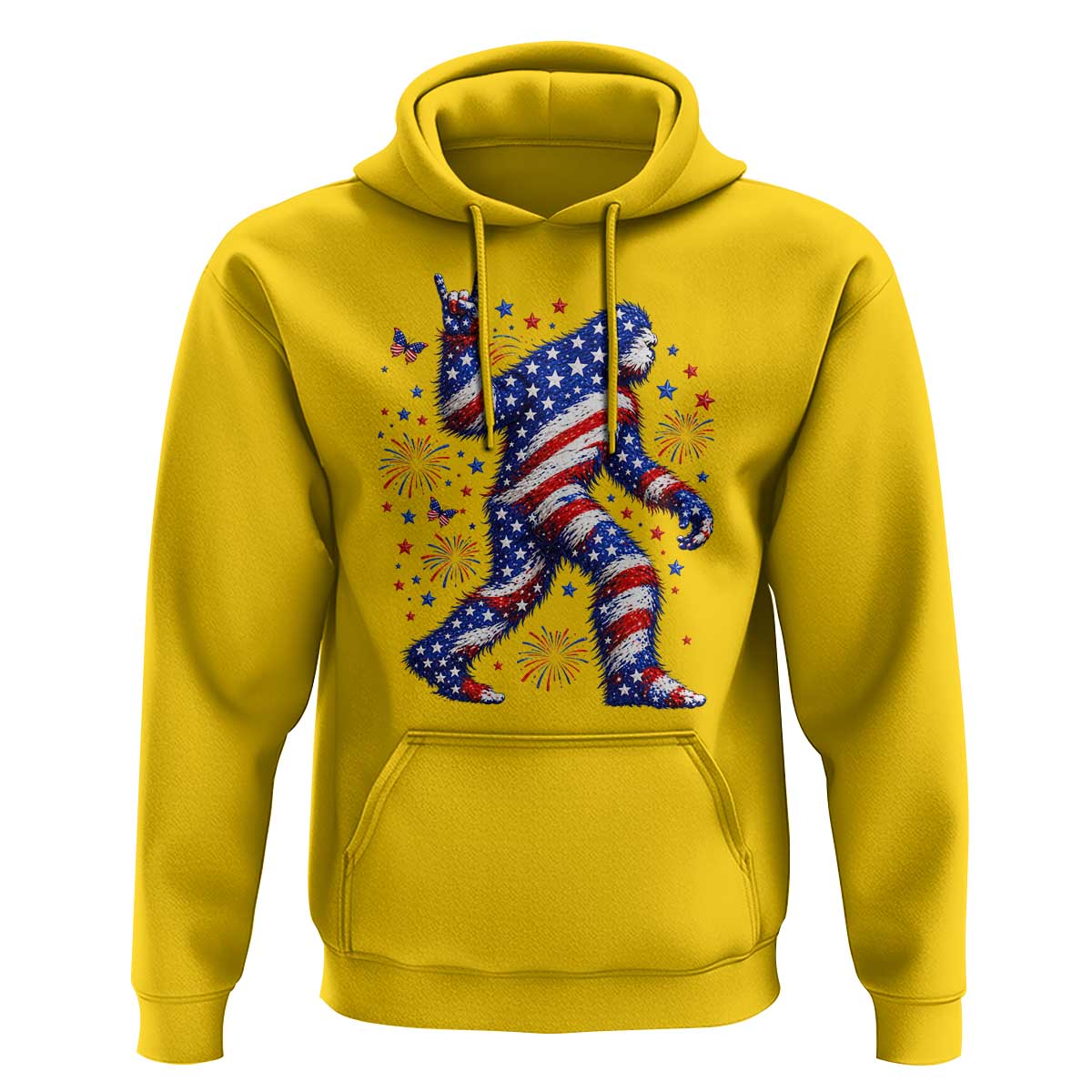 Funny Patriotic Bigfoot Hoodie 4th Of July Freedom