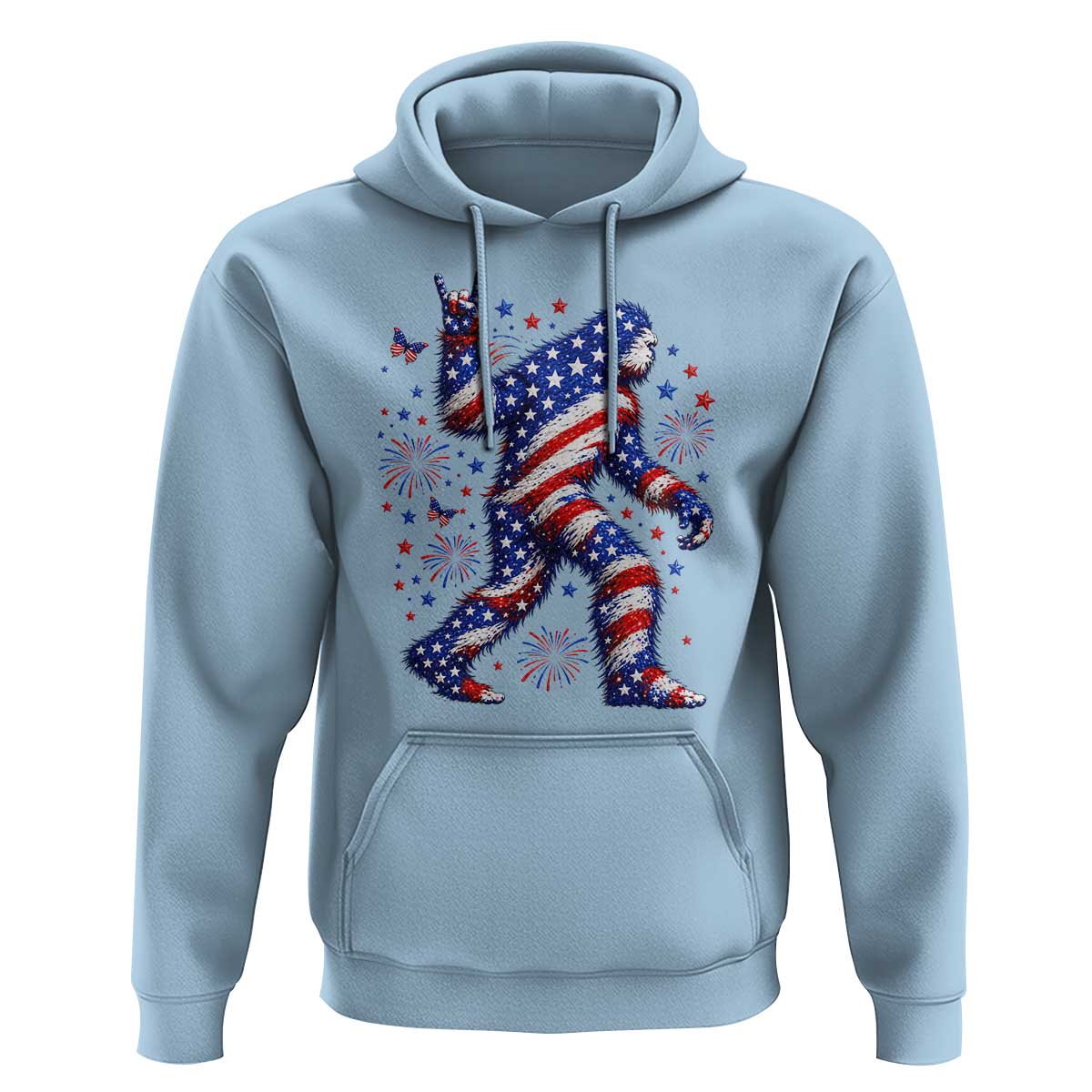 Funny Patriotic Bigfoot Hoodie 4th Of July Freedom