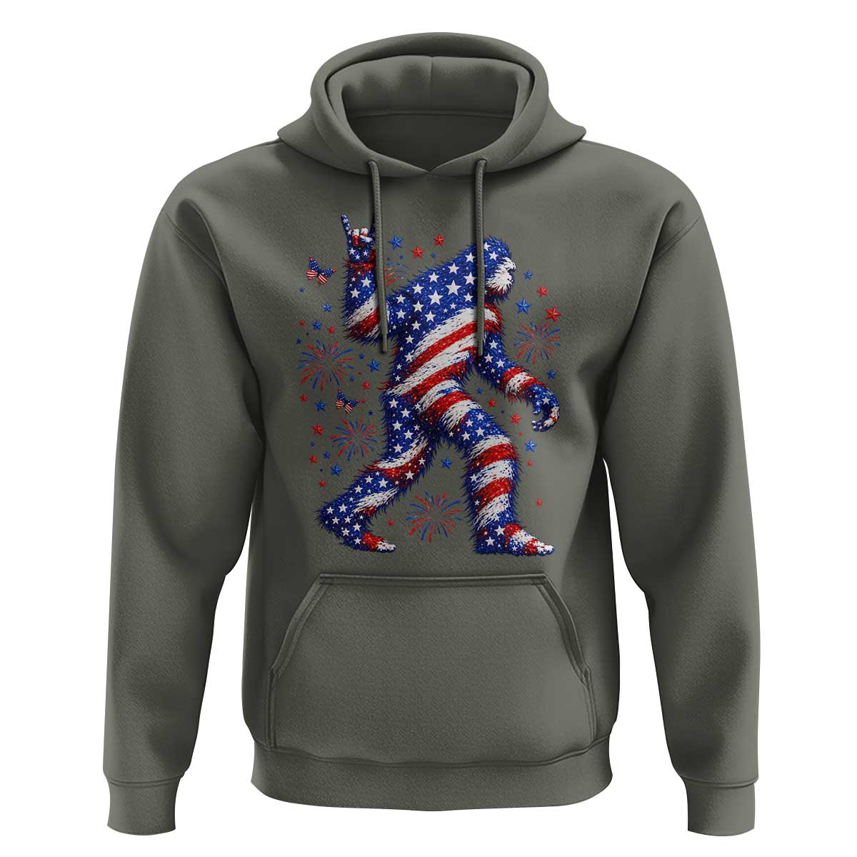 Funny Patriotic Bigfoot Hoodie 4th Of July Freedom