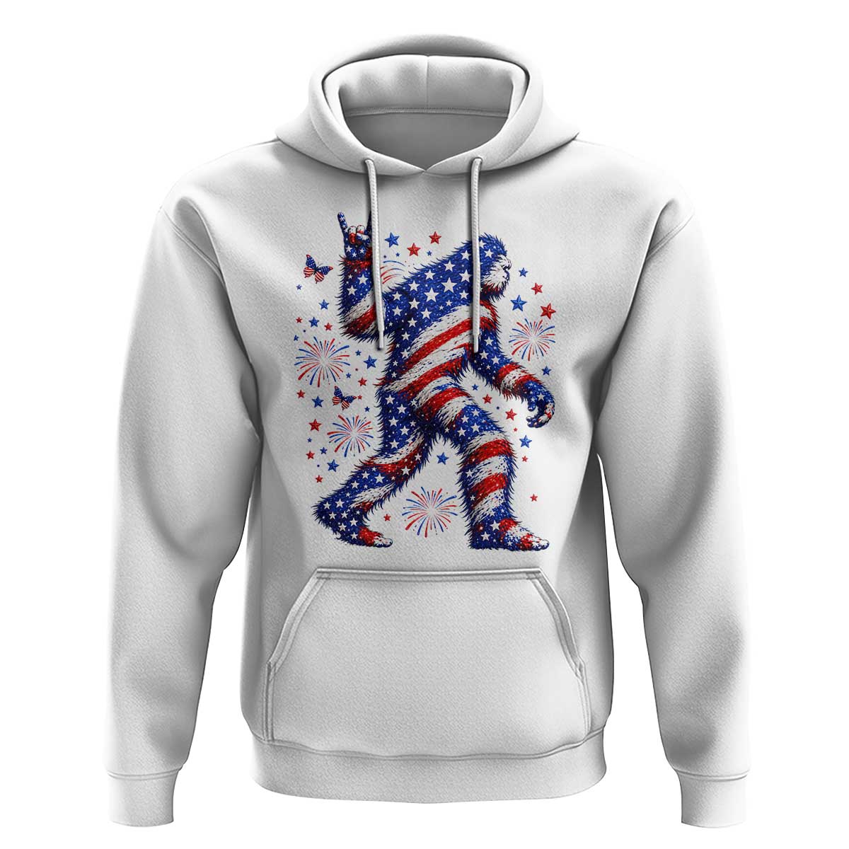 Funny Patriotic Bigfoot Hoodie 4th Of July Freedom