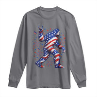 Funny Patriotic Bigfoot Long Sleeve Shirt 4th Of July Freedom